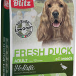 Миниатюра для Корм Blitz Holistic Fresh Duck (низкозерновой) для собак, свежая утка 12 кг