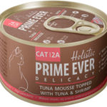 Миниатюра для Корм Prime Ever Holistic Delicacy Tuna Mousse Topped & Tuna And Shrimp (мусс) для кошек, с тунцом и креветками, 80 г
