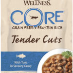 Миниатюра для Влажный корм Wellness Core Tender Cuts для кошек с тунцом в виде нарезки в соусе, пауч 85 гр