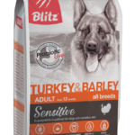Миниатюра для Корм Blitz Sensitive Turkey & Barley для собак, с индейкой и ячменем 15 кг