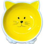 Миниатюра для Миска МР КРАНЧ керамическая Мордочка кошки на ножках 100 мл желтая