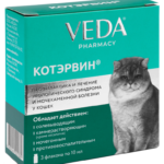 Миниатюра для Добавка VEDA КОТЭРВИН для профилактики и лечения МКБ для кошек, 3 фл. по 10 мл, 30 мл